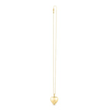 14K yellow gold heart locket necklace with heart-shaped diamond accents thumbnail 1