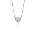 14K white gold necklace with heart diamond pendant