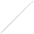 Sterling silver rhodium plated double strand beaded anklet with lobster clasp