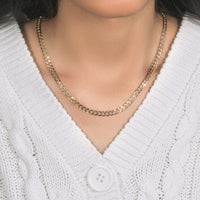 14k Two Tone Gold Pave Curb Chain (4.60 mm)