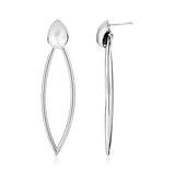 Sterling Silver Polished Open Marquise Dangle Earrings thumbnail 1