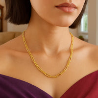 14k Yellow Gold Textured Paperclip Chain (3.5 mm)