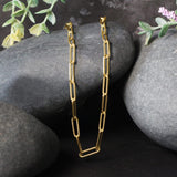 14k Yellow Gold Textured Paperclip Chain (3.50 mm) thumbnail 3