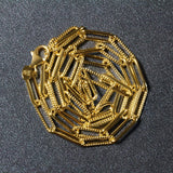 14k Yellow Gold Textured Paperclip Chain (3.50 mm) thumbnail 5