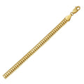 14K yellow gold snake chain with smooth oval-link woven construction