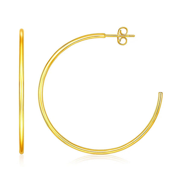 14k Yellow Gold Polished Hoop Earrings