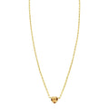 14K yellow gold necklace with heart citrine stone on fine chain