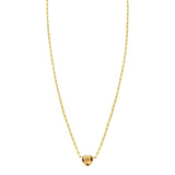 14K Yellow Gold Citrine Heart Necklace (1.50 mm) thumbnail 1