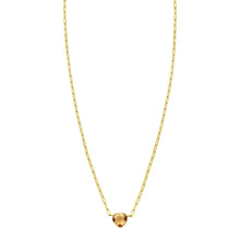 14K Yellow Gold Citrine Heart Necklace (1.50 mm)