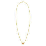 14K Yellow Gold Citrine Heart Necklace (1.50 mm) thumbnail 2
