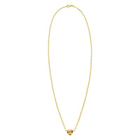 14K Yellow Gold Citrine Heart Necklace (1.50 mm)