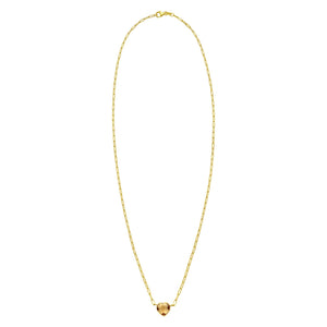 14K Yellow Gold Citrine Heart Necklace (1.50 mm)