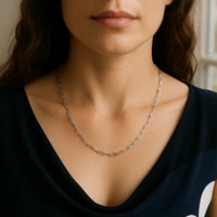 Sterling Silver Rhodium Plated Paperclip Chain (1.80 mm)