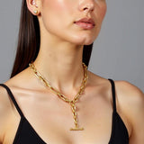 Toggle Necklace with Alternating Chain in 14K Yellow Gold thumbnail 4