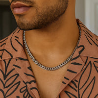 14k White Gold Miami Cuban Semi Solid Chain (5.50 mm)