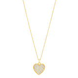 Checkered Heart Necklace in 14K Yellow Gold thumbnail 1