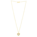 Checkered Heart Necklace in 14K Yellow Gold thumbnail 2