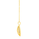 Checkered Heart Necklace in 14K Yellow Gold thumbnail 3