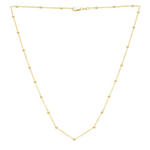 Textured Saturn Bead Necklace in 14K Yellow Gold