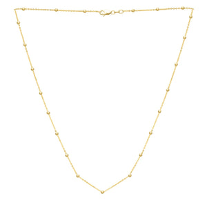 Textured Saturn Bead Necklace in 14K Yellow Gold