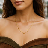 Textured Saturn Bead Necklace in 14K Yellow Gold thumbnail 4