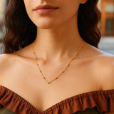 Textured Saturn Bead Necklace in 14K Yellow Gold thumbnail 5