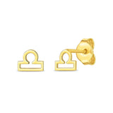 14k Yellow Gold Libra Stud Earrings thumbnail 1