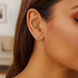 14k Yellow Gold Libra Stud Earrings thumbnail 2