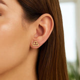 14k Yellow Gold Libra Stud Earrings thumbnail 3