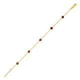14K Yellow Gold Garnet Station Bracelet thumbnail 1