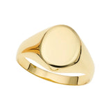 14K Yellow Gold Oval Satin Signet Ring thumbnail 2