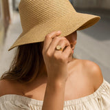 14K Yellow Gold Oval Satin Signet Ring thumbnail 3