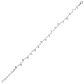 Sterling silver rhodium plated drop bead bracelet with linked chain
