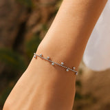 Sterling Silver Rhodium Plated Drop Bead Bracelet thumbnail 4