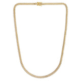 Classic Miami Cuban White Pave Solid Chain in 14k Yellow Gold (5.00 mm) thumbnail 3