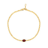 14K Yellow Gold Garnet Mirrored Chain Bracelet (2.20 mm) thumbnail 2