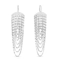 Sterling silver 925 multi strand chandelier drop earrings with layered chain strands