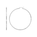 925 sterling silver ridge textured hoop earrings, 2mm by 50mm profile