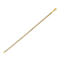14K yellow gold Franco chain bracelet with round pave-set surface