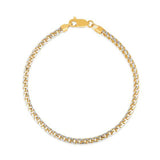Round Pave Franco Chain Bracelet in 14k Yellow Gold  (3.15 mm) thumbnail 2