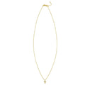 14K yellow gold cross necklace with petite diamond stones