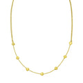 14K yellow gold heart link necklace with adjustable chain