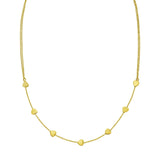 14K yellow gold heart link necklace with adjustable chain thumbnail 1