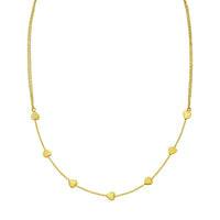 14K Yellow Gold Adjustable Heart Link Necklace