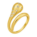 14K yellow gold diamond-cut stackable ring with faceted 8.40 mm band