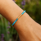 14K Yellow Gold Turquoise Pallina Bead Bracelet (3.00 mm) thumbnail 3