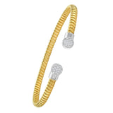 14K Yellow Gold Round End Tubogas Cuff Bangle (3.90 mm) thumbnail 1