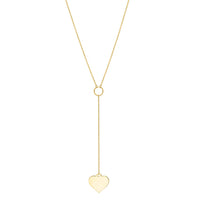 Lariat Heart Necklace in 10K Yellow Gold