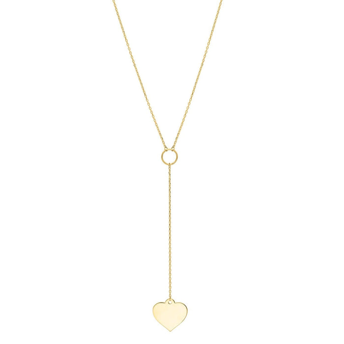 Lariat Heart Necklace in 10K Yellow Gold