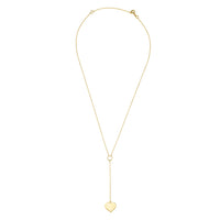 Lariat Heart Necklace in 10K Yellow Gold